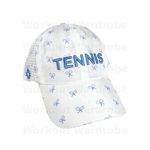VimHue Women's Tennis Cap TENNIS 3D Puff Embroidery (Blue) UPF 50+